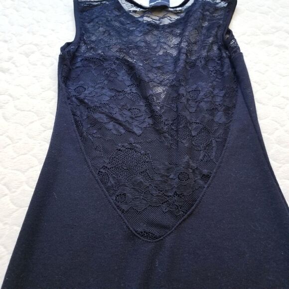 ASOS little black dress lace plunging back neck 2 - Picture 3 of 11
